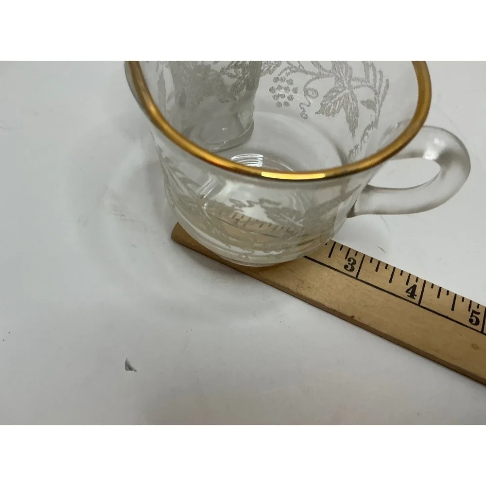 Bartlett Collins Vintage 4pc Table Set Sugar Creamer Salt Pepper Gold Trim Glass